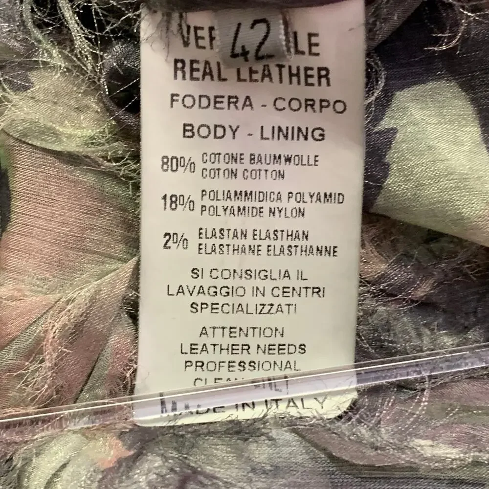 GIORGIO BRATO Size 6 Black Leather Double Breasted Belted Longline Vest - Picture 9 of 9